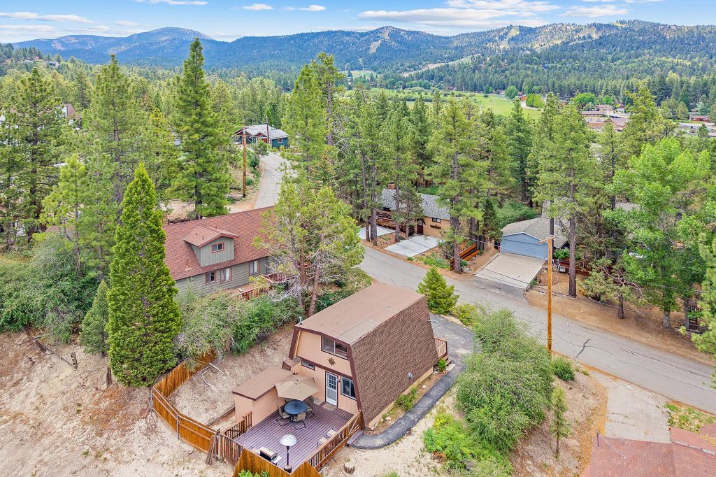 Owl's Perch cabin with scenic mountain views, pine trees, and forest surroundings
