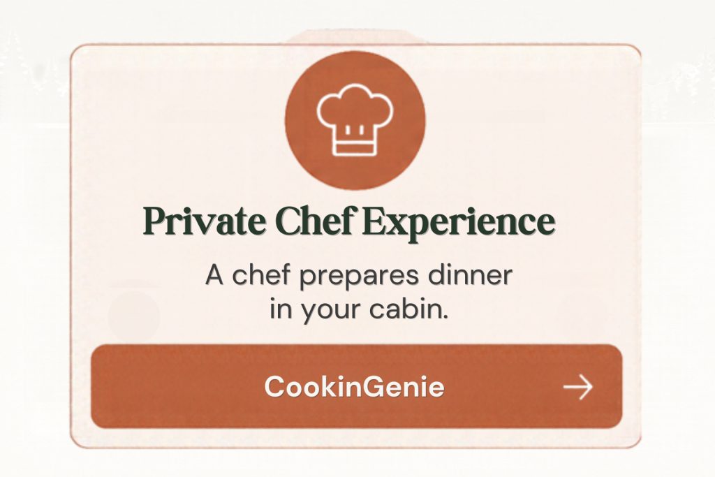 Private chef preparing a personalized dinner experience at a cabin