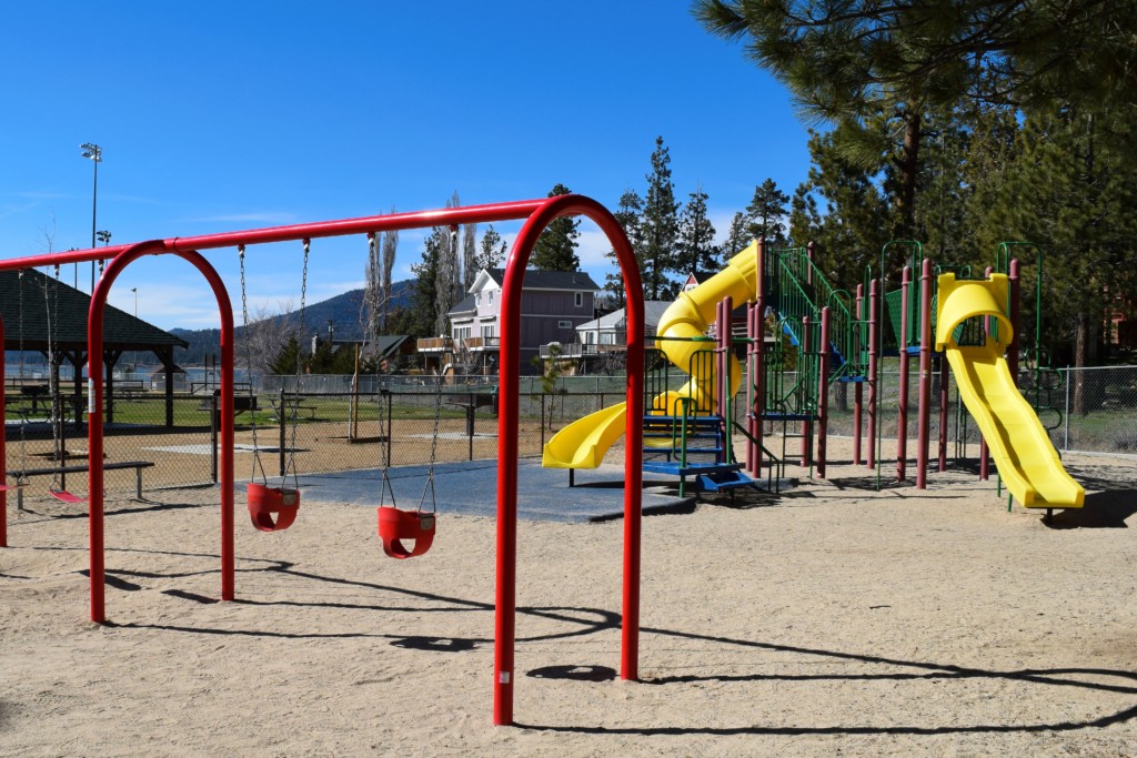 Swings at Meadow Park in Big Bear Lake