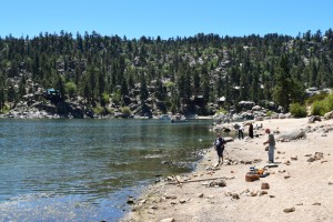 Fishing on the north shore of Big Bear Lake