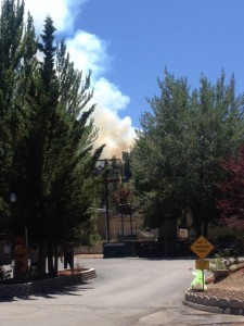 Smoke noticed at Destination Big Bear office shortly after incident reported.