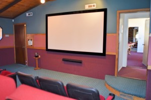 big bear lake cabin with a movie theater