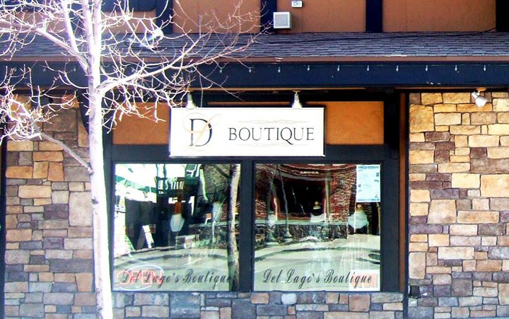 The exterior of a boutique in Big Bear called "The Paige's Boutique."