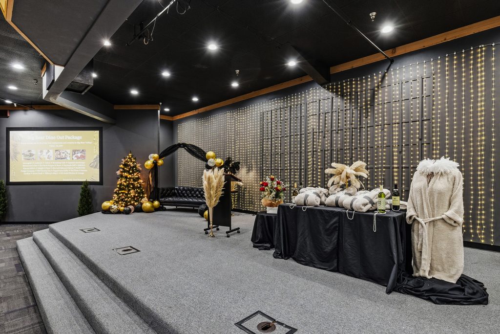 Clean banquet hall layout suitable for meetings or corporate events