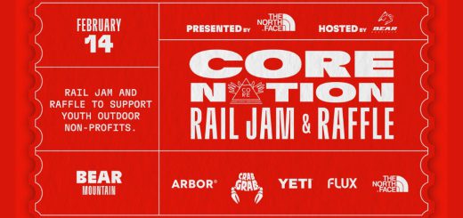 Core Nation Rail Jam and Raffle event at Bear Mountain in Big Bear Lake supporting youth outdoor nonprofits