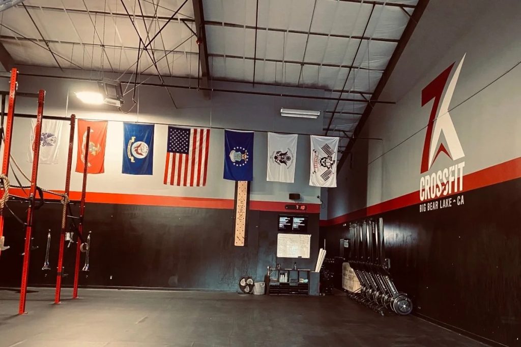 CrossFit training area inside the High Alpine Training Club featuring strength and functional fitness equipment.