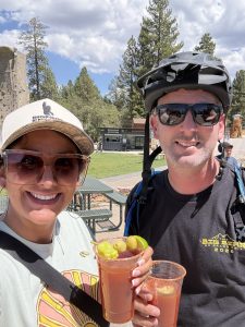 Visitors enjoying outdoor activities and refreshments at Big Bear Mountain Resort