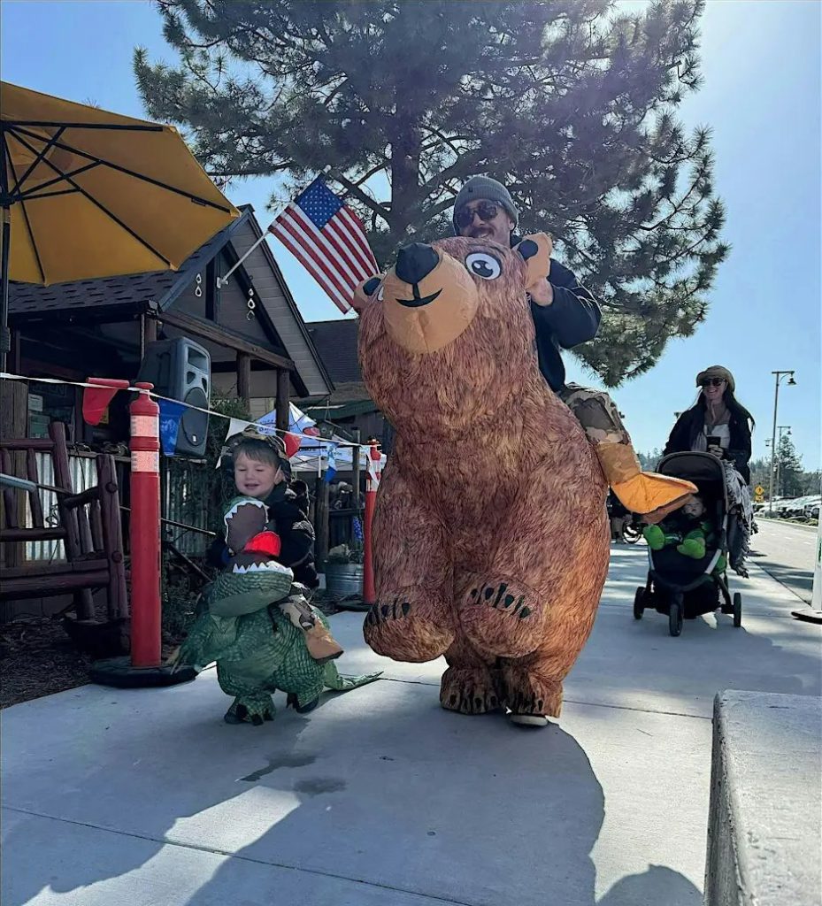Families and kids in animal costumes during Run Wild Through Moonridge event in Big Bear Lake