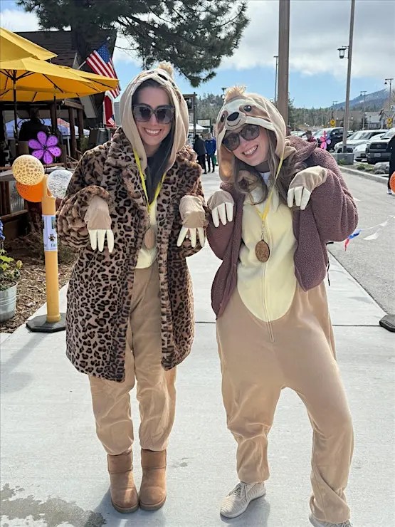 Participants wearing animal costumes at Run Wild Through Moonridge family event in Big Bear