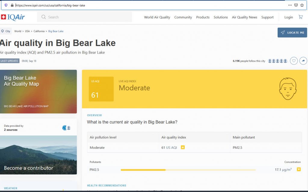 Air Quality in Big Bear