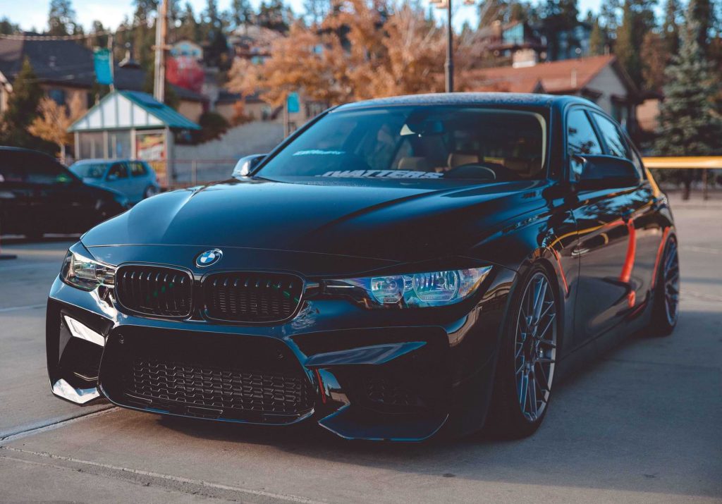 Black BMW parked at Renntober Big Bear car event.