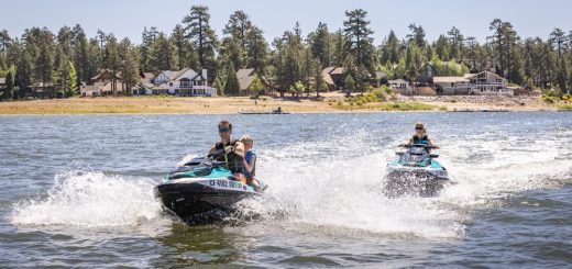 Family enjoying Sea-Doo jet ski rentals on Big Bear Lake with Designated Wakesports