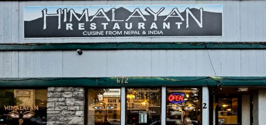 Exterior sign of Himalayan Restaurant in Big Bear Lake featuring Nepal and Indian cuisine