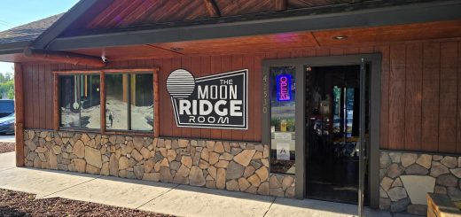 exterior entrance of The Moonridge Room restaurant in Big Bear Lake