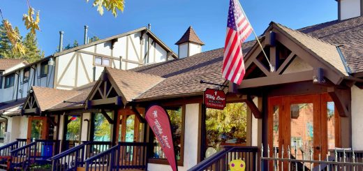 colorful stuffed animals toys and collectibles inside Teddy Bear Square in Big Bear Lake